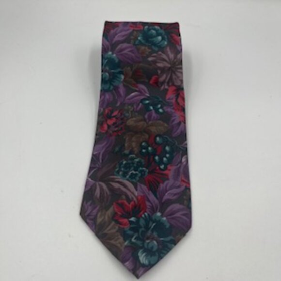 Oleg Cassini Neck Tie Vintage Collection Floral Silk Made In USA - Picture 3 of 7